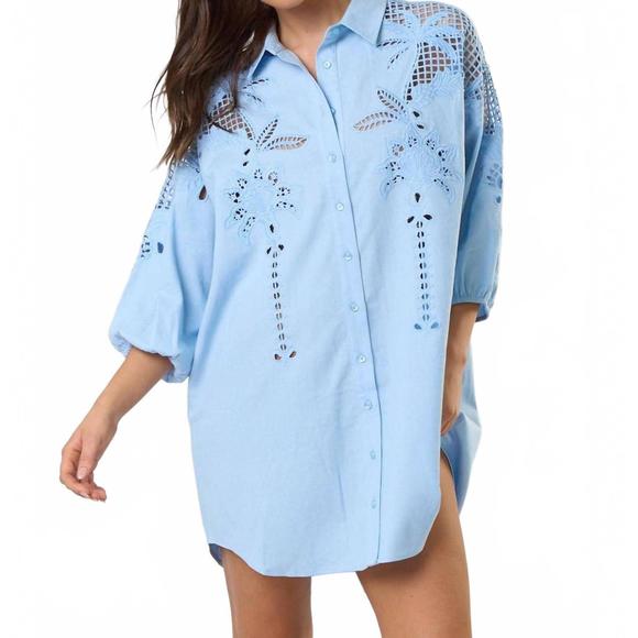 NEW LALAVON ophelia shirt dress in light blue - Picture 1 of 3